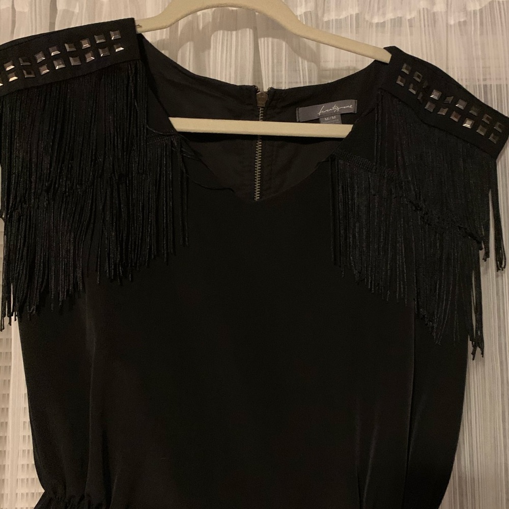 NWOT Fringe Black mini dress